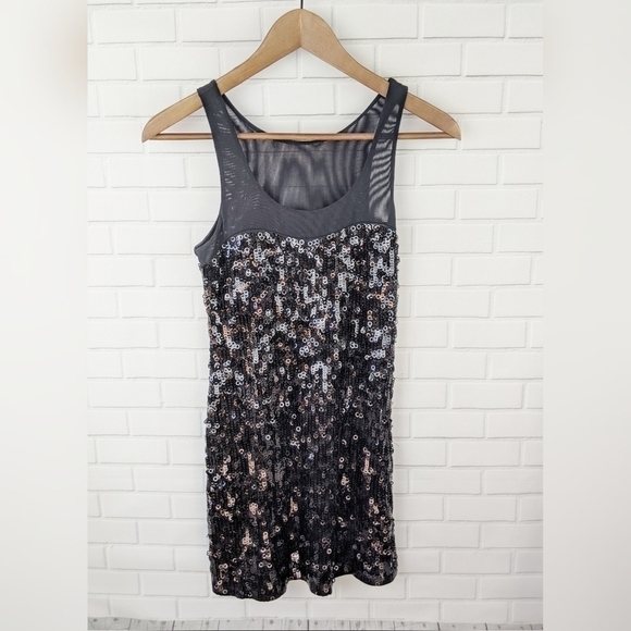 Express Sequin Tank Little Black dress xx small - Picture 1 of 5